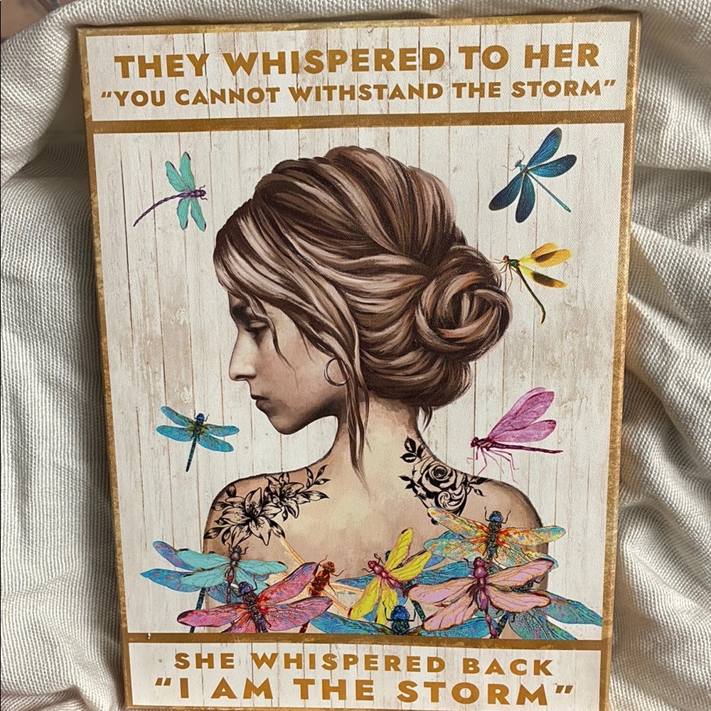 Empowering Woman and Dragonflies Tapestry - Multicolor